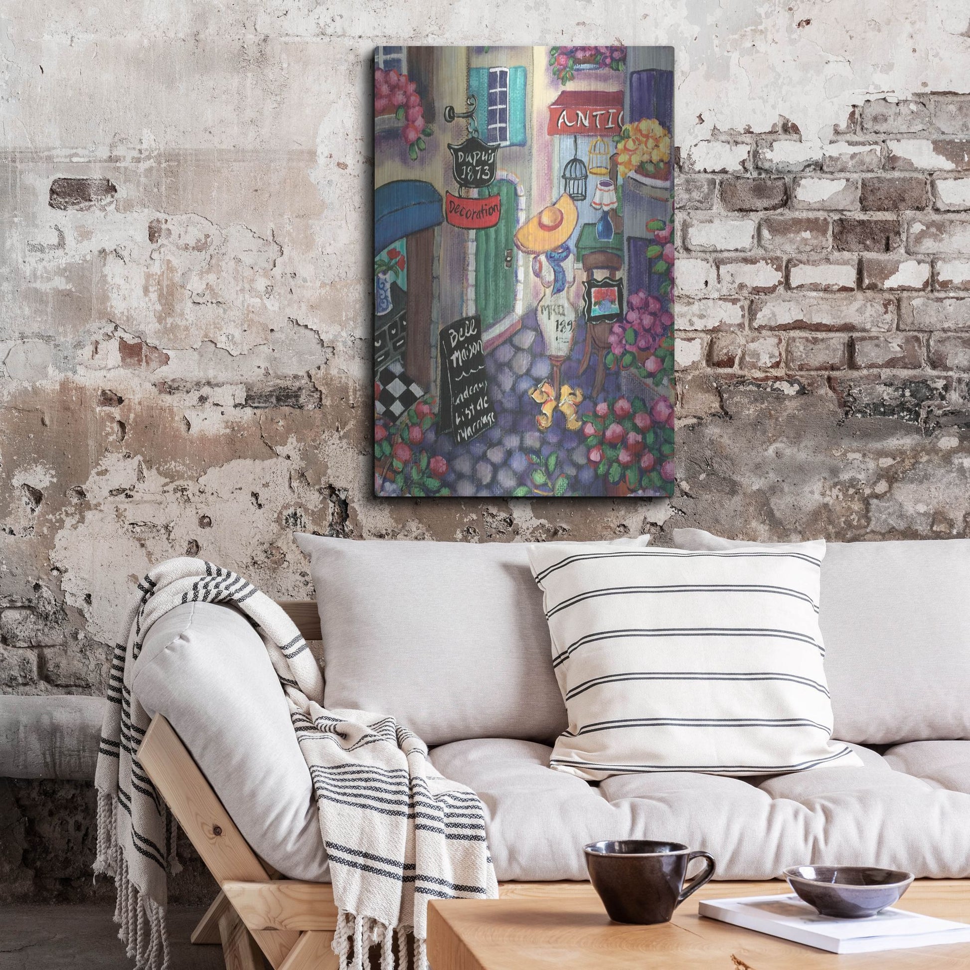 Luxe Metal Art 'Petite Rue Du Provence' by Holly Wojhan, Metal Wall Art,24x36