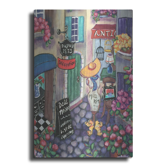 Luxe Metal Art 'Petite Rue Du Provence' by Holly Wojhan, Metal Wall Art