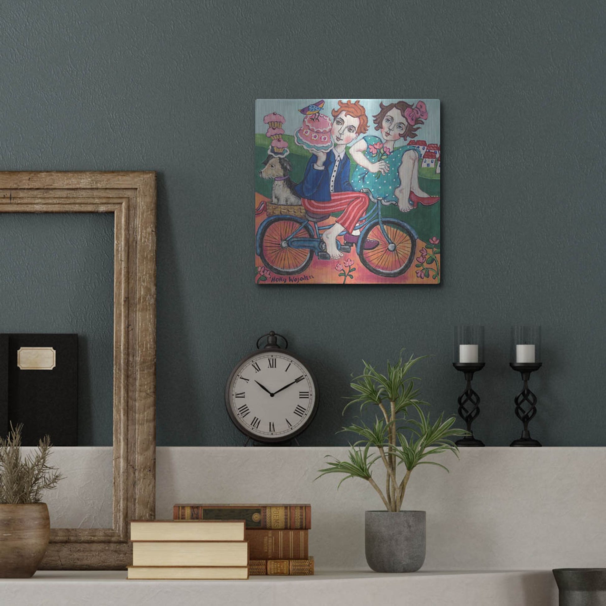 Luxe Metal Art 'The Cake Getaway' by Holly Wojhan, Metal Wall Art,12x12