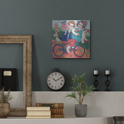 Luxe Metal Art 'The Cake Getaway' by Holly Wojhan, Metal Wall Art,12x12