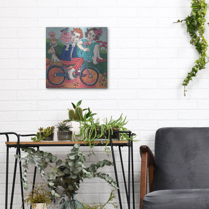 Luxe Metal Art 'The Cake Getaway' by Holly Wojhan, Metal Wall Art,12x12