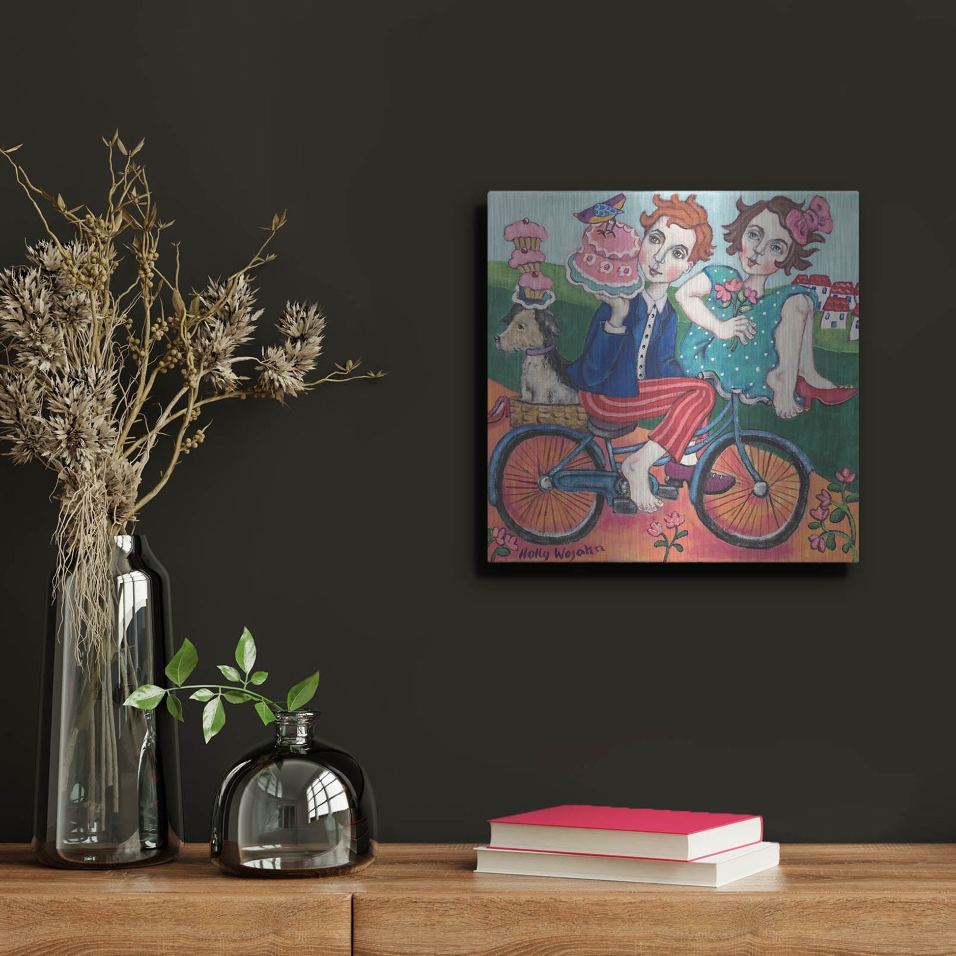 Luxe Metal Art 'The Cake Getaway' by Holly Wojhan, Metal Wall Art,12x12