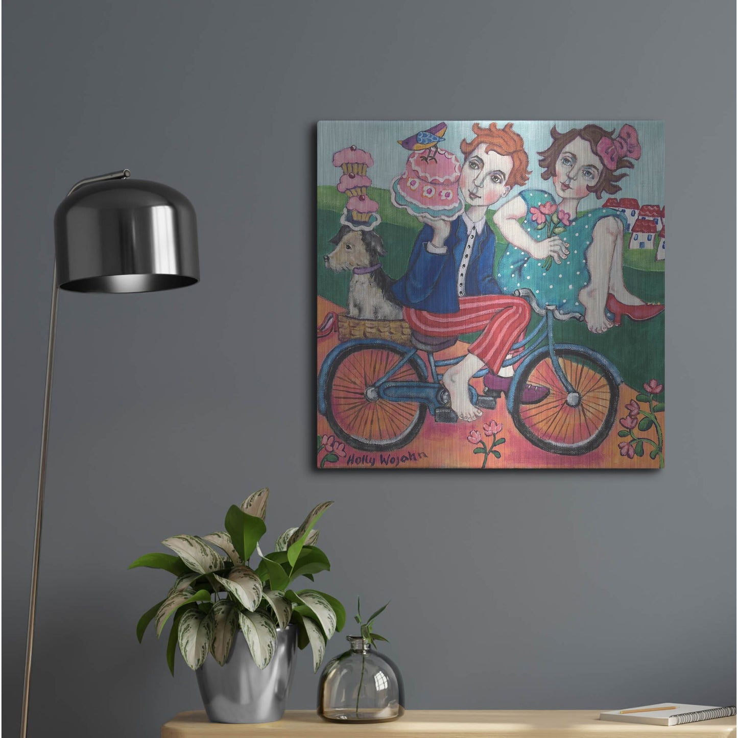 Luxe Metal Art 'The Cake Getaway' by Holly Wojhan, Metal Wall Art,24x24