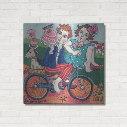 Luxe Metal Art 'The Cake Getaway' by Holly Wojhan, Metal Wall Art,36x36