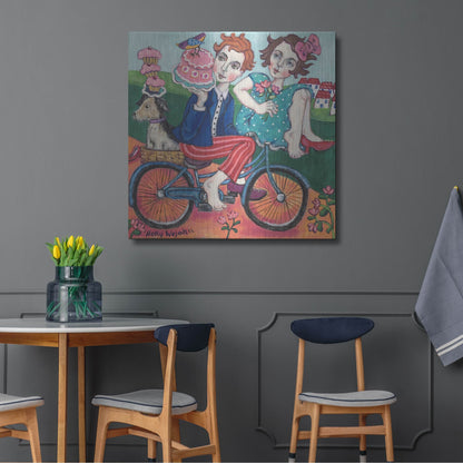 Luxe Metal Art 'The Cake Getaway' by Holly Wojhan, Metal Wall Art,36x36