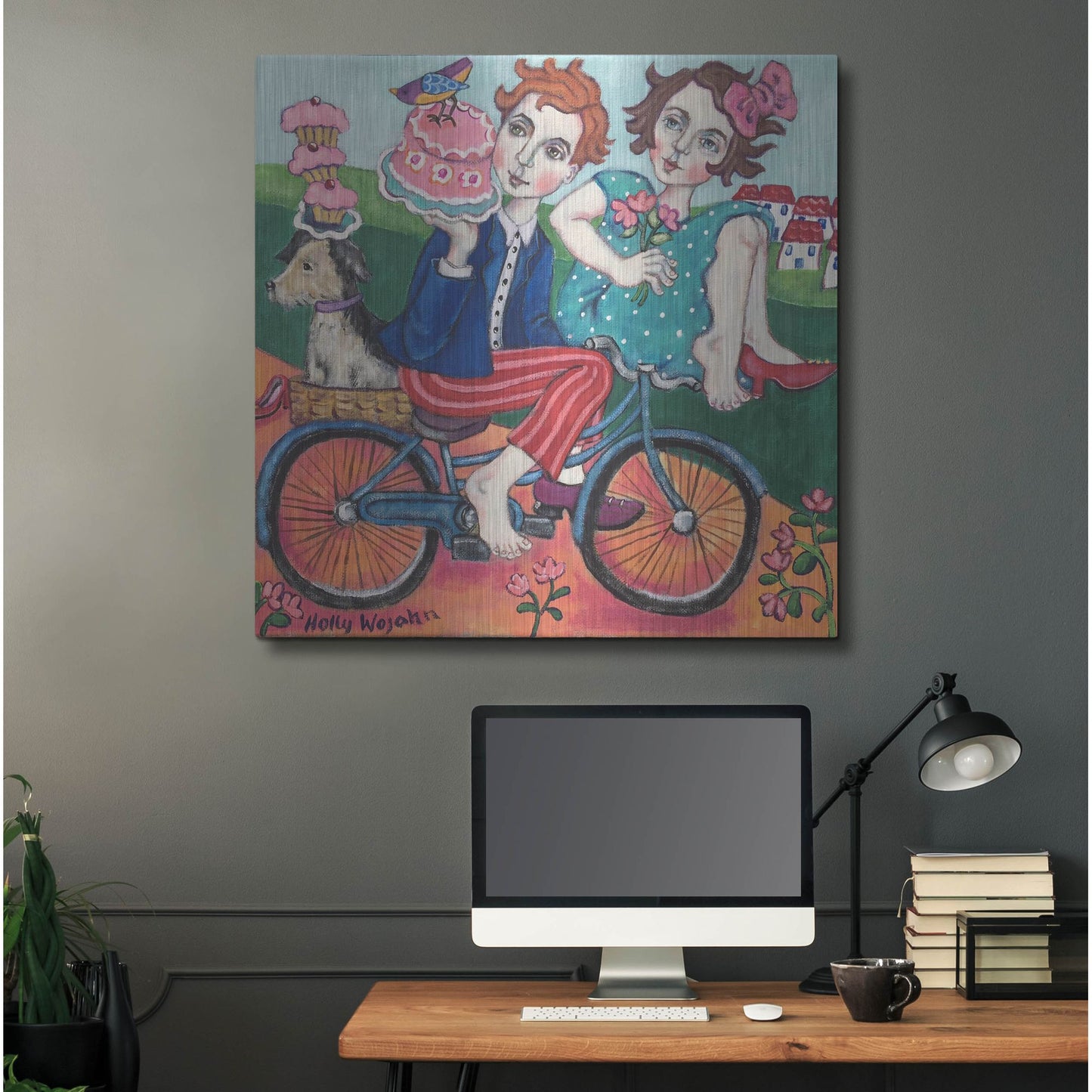 Luxe Metal Art 'The Cake Getaway' by Holly Wojhan, Metal Wall Art,36x36