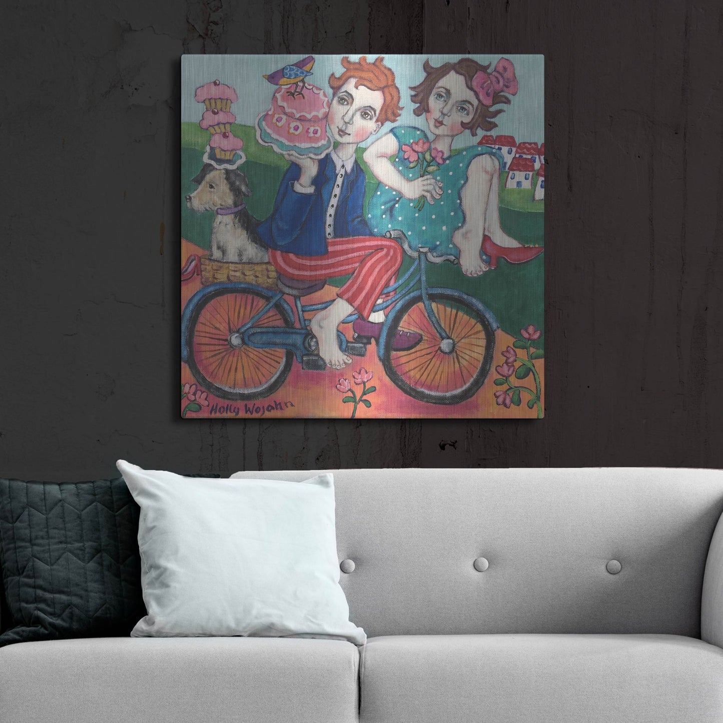 Luxe Metal Art 'The Cake Getaway' by Holly Wojhan, Metal Wall Art,36x36