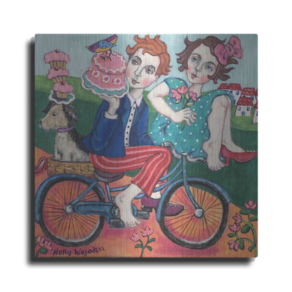Luxe Metal Art 'The Cake Getaway' by Holly Wojhan, Metal Wall Art