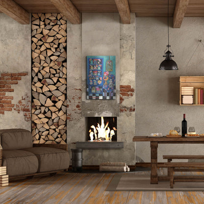 Luxe Metal Art 'Sitting With the Flowers' by Holly Wojhan, Metal Wall Art,24x36