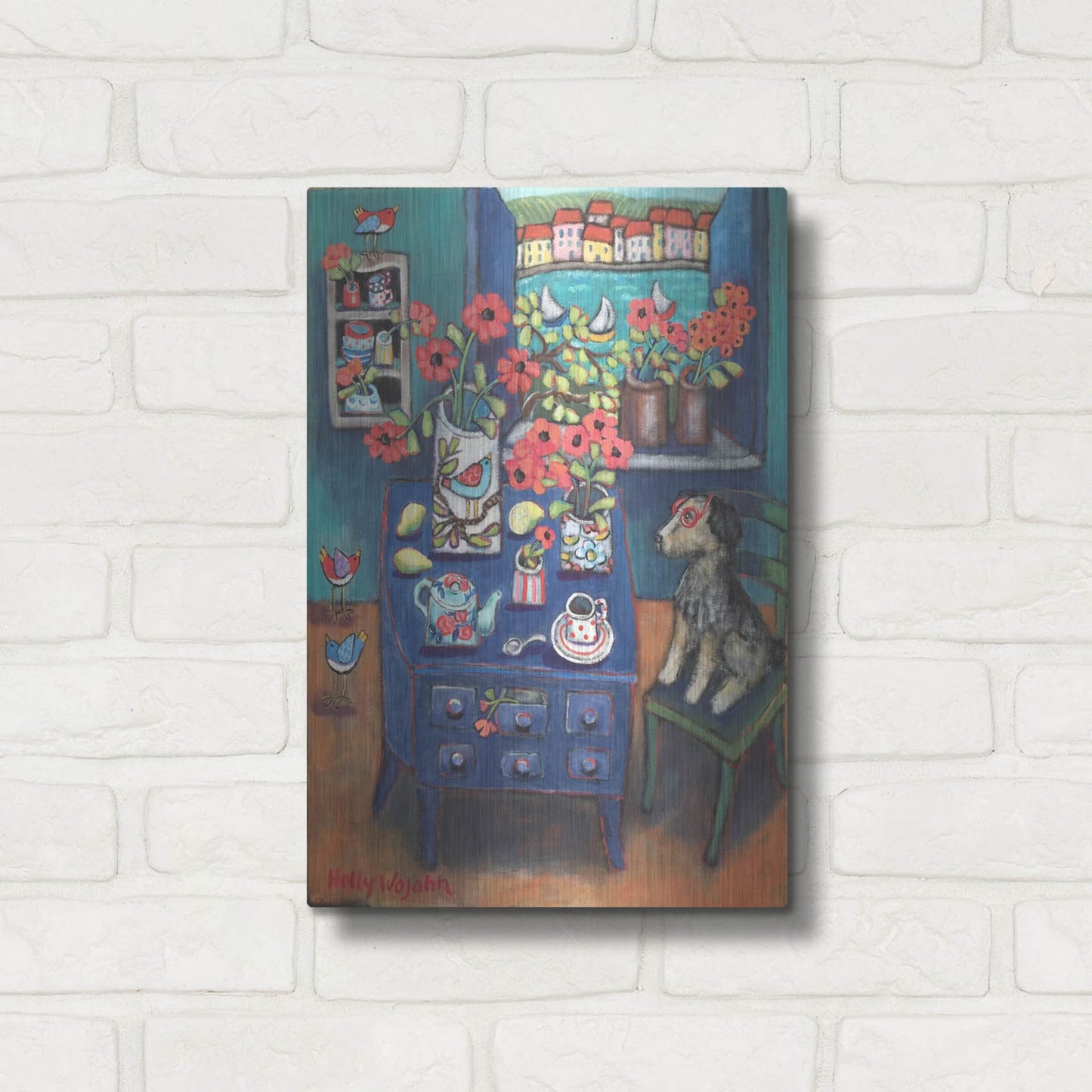 Luxe Metal Art 'A Sea View' by Holly Wojhan, Metal Wall Art,12x16