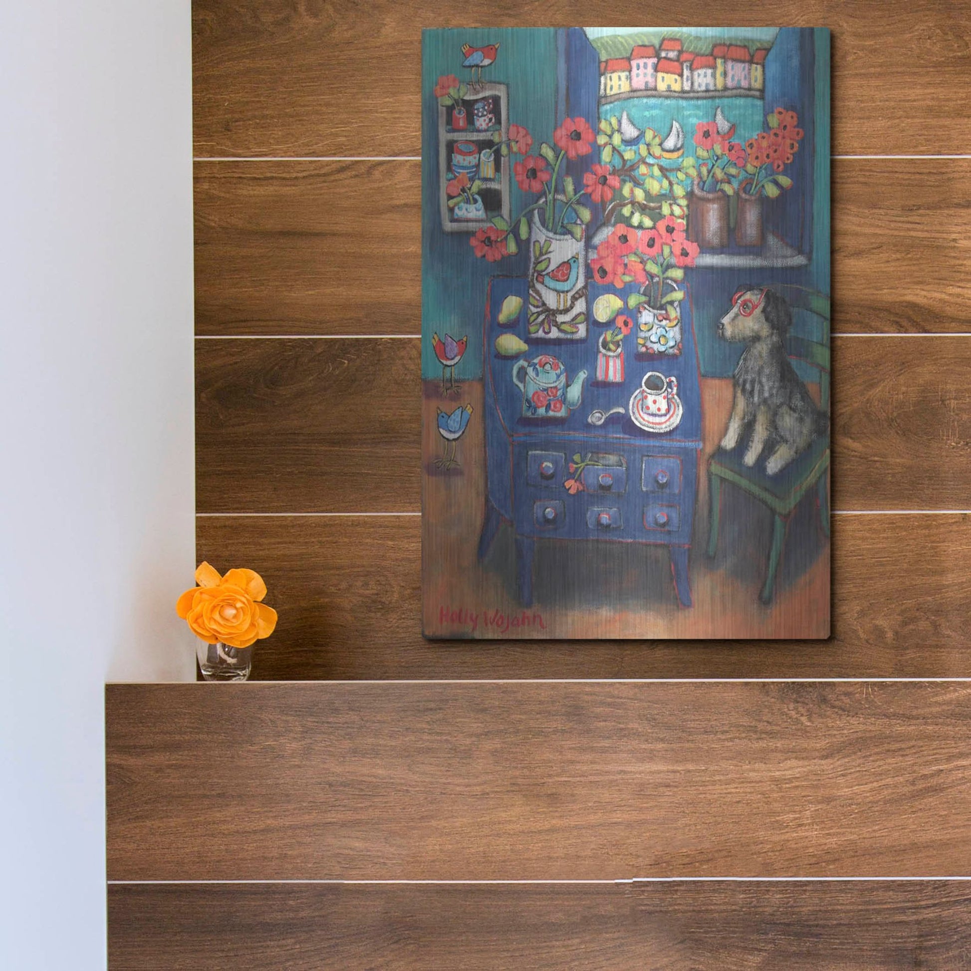 Luxe Metal Art 'A Sea View' by Holly Wojhan, Metal Wall Art,12x16