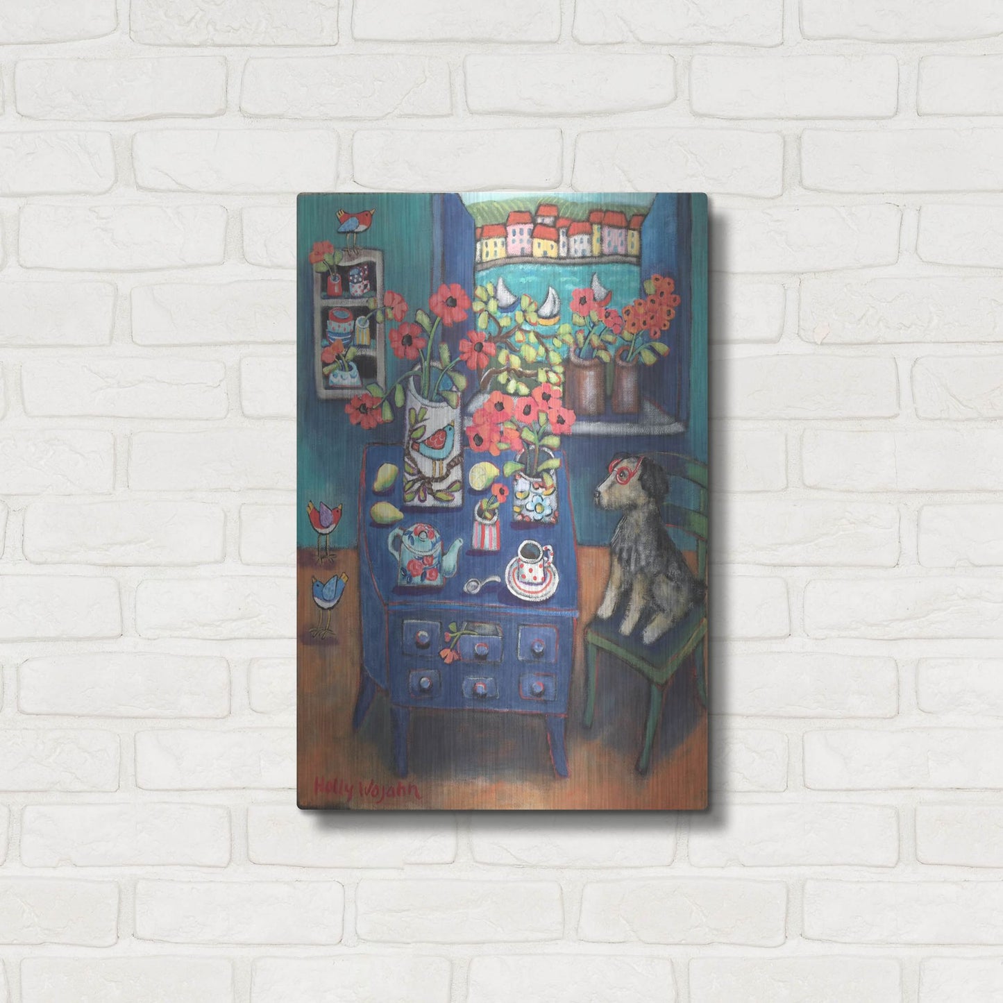 Luxe Metal Art 'A Sea View' by Holly Wojhan, Metal Wall Art,16x24