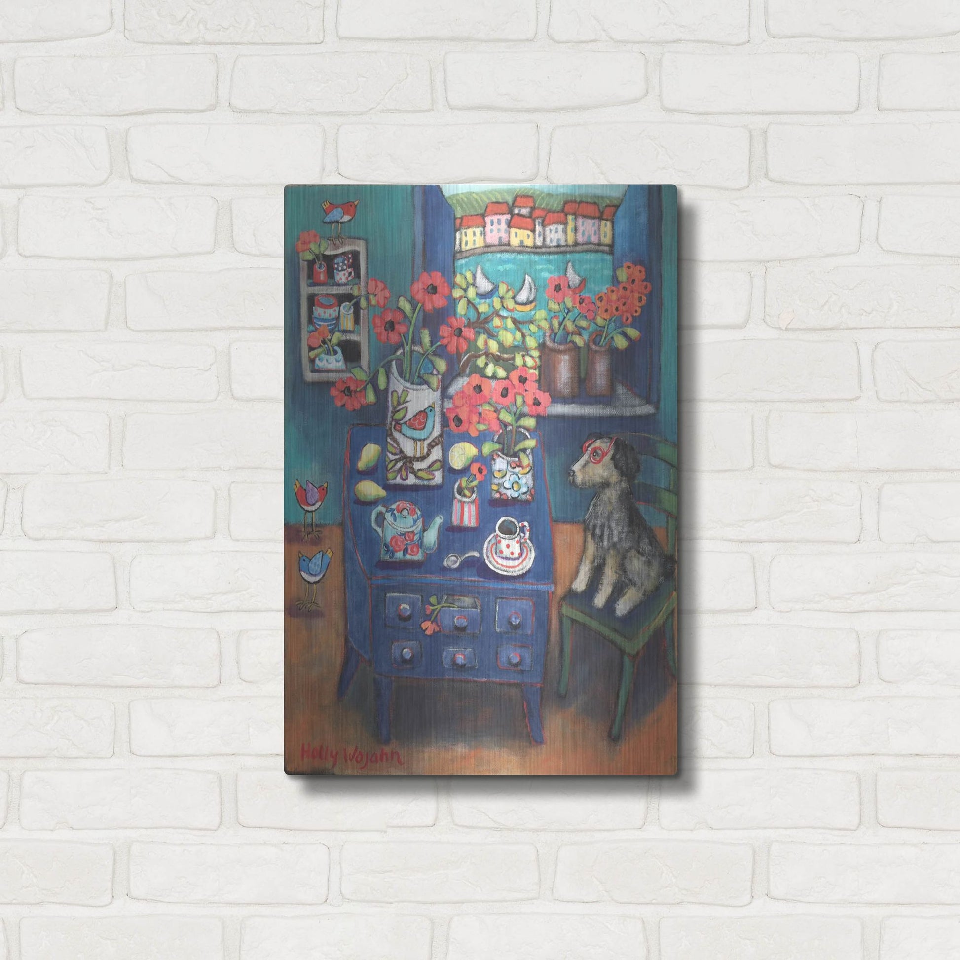 Luxe Metal Art 'A Sea View' by Holly Wojhan, Metal Wall Art,16x24