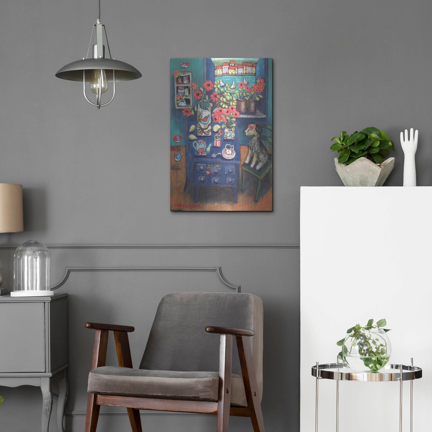 Luxe Metal Art 'A Sea View' by Holly Wojhan, Metal Wall Art,16x24