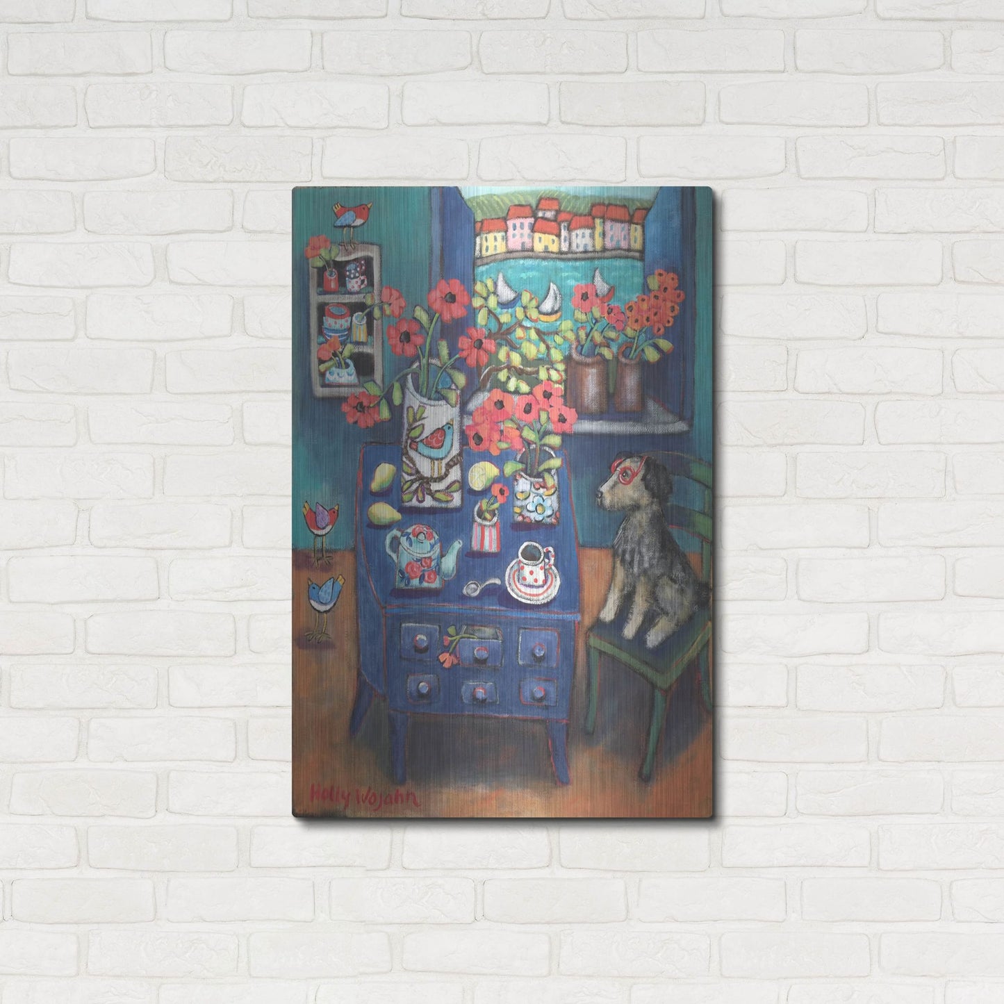 Luxe Metal Art 'A Sea View' by Holly Wojhan, Metal Wall Art,24x36