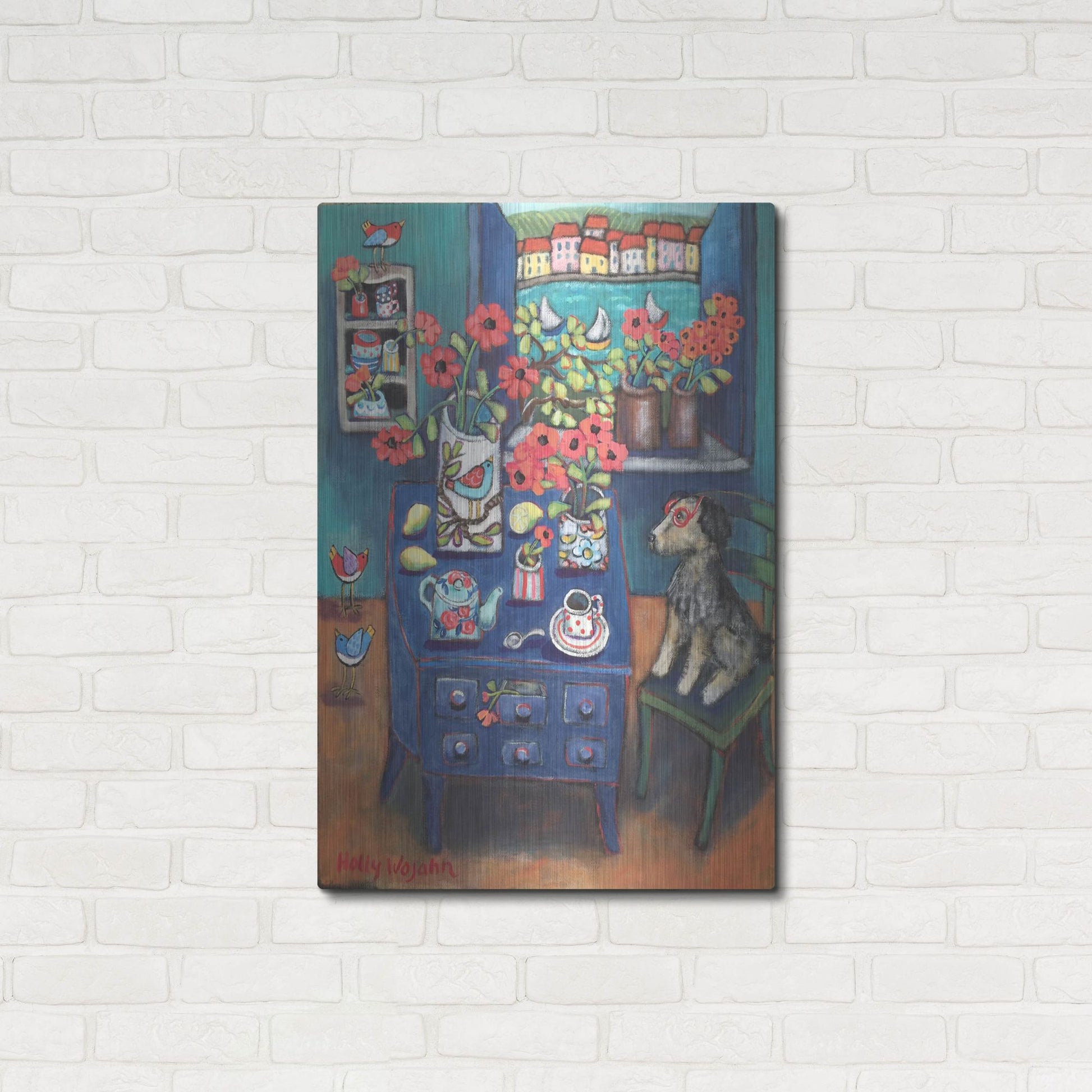 Luxe Metal Art 'A Sea View' by Holly Wojhan, Metal Wall Art,24x36