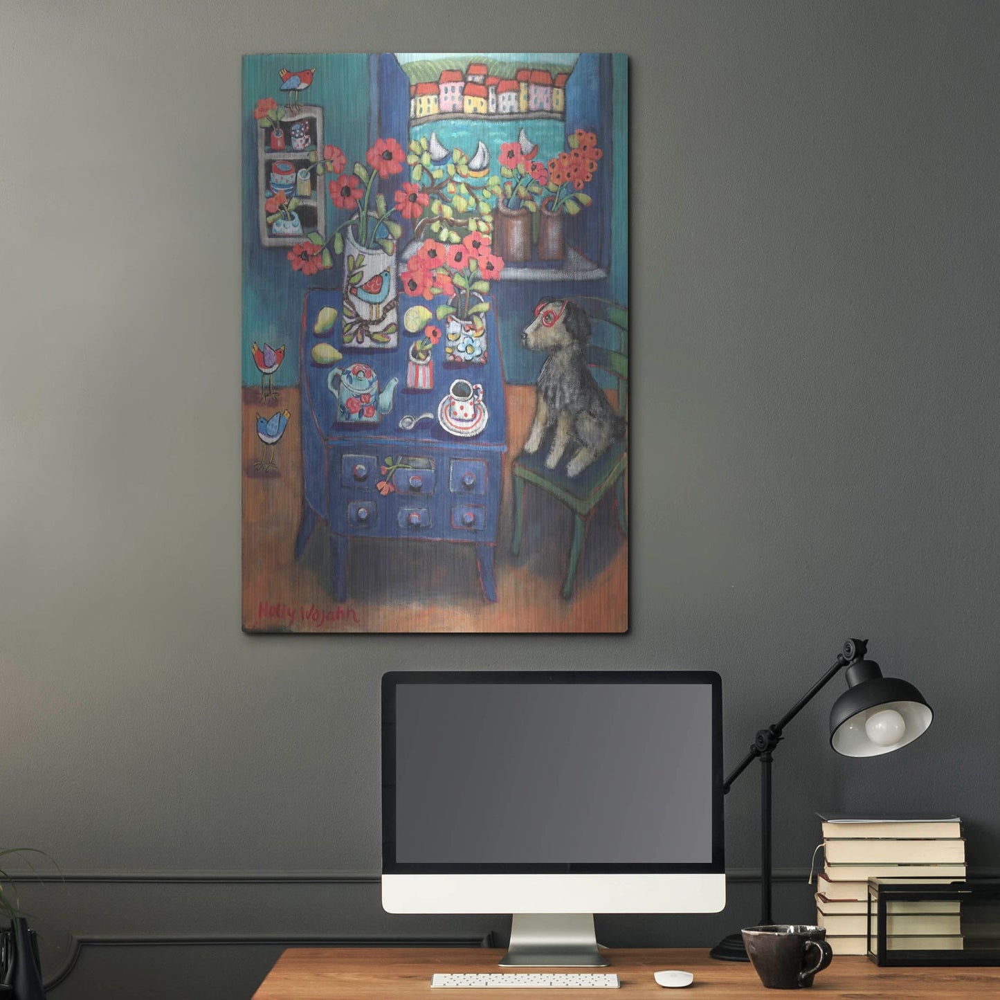 Luxe Metal Art 'A Sea View' by Holly Wojhan, Metal Wall Art,24x36