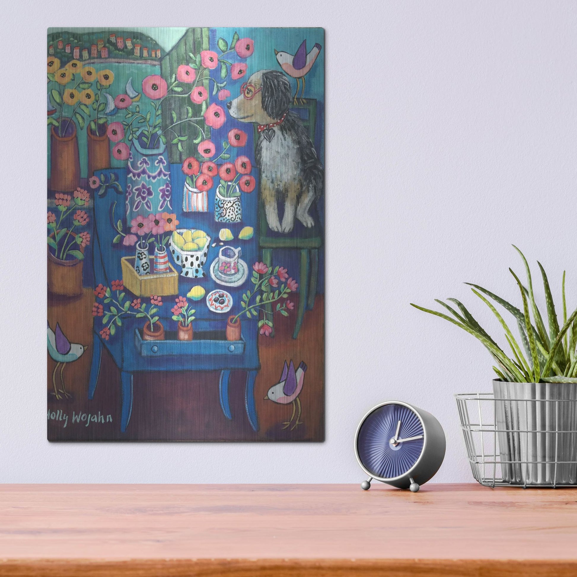 Luxe Metal Art 'A Lovely View' by Holly Wojhan, Metal Wall Art,12x16