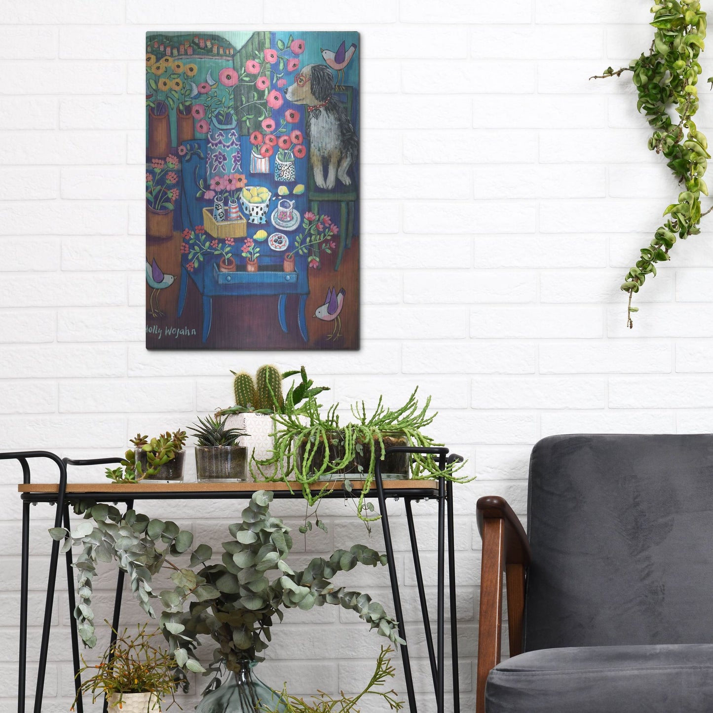 Luxe Metal Art 'A Lovely View' by Holly Wojhan, Metal Wall Art,12x16