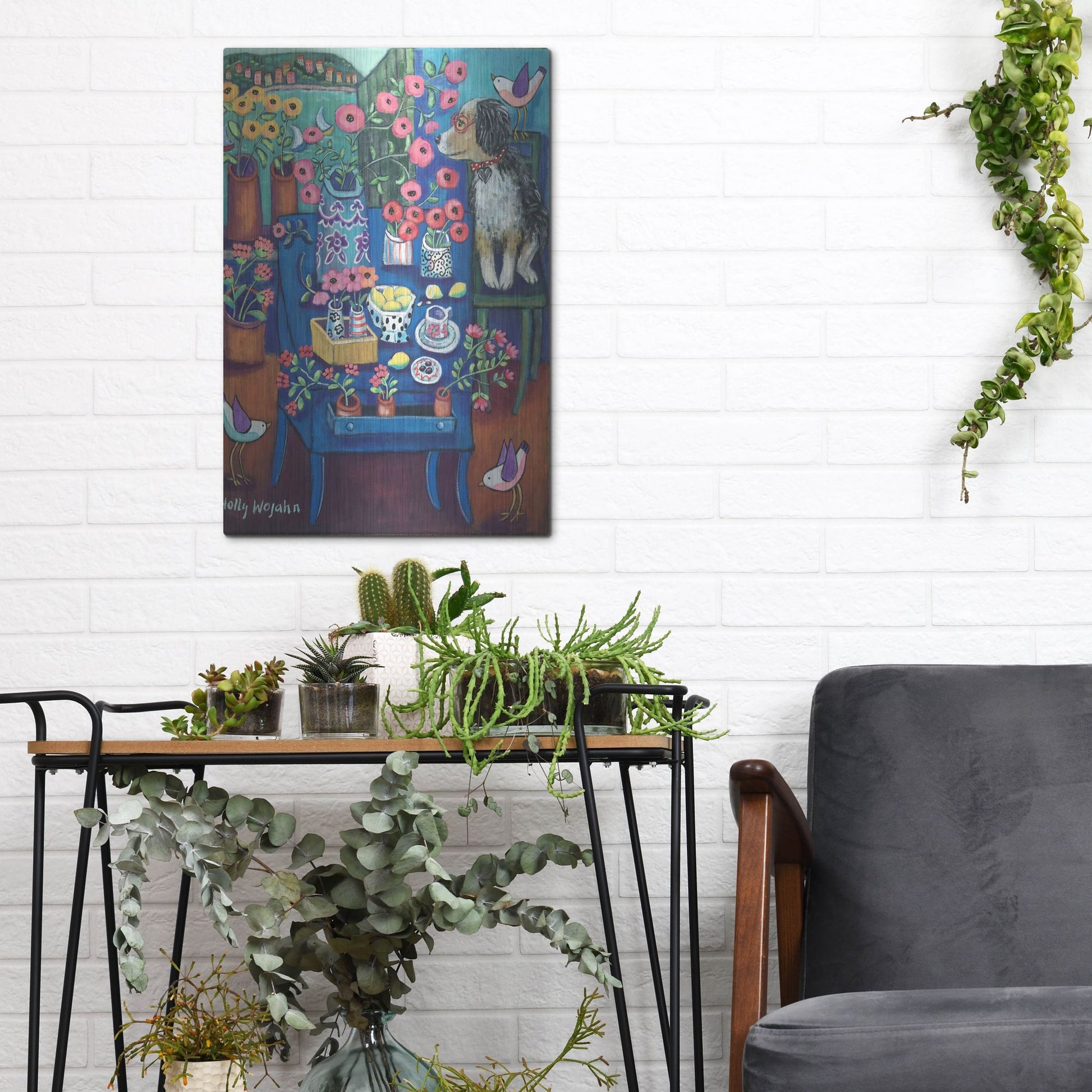 Luxe Metal Art 'A Lovely View' by Holly Wojhan, Metal Wall Art,12x16