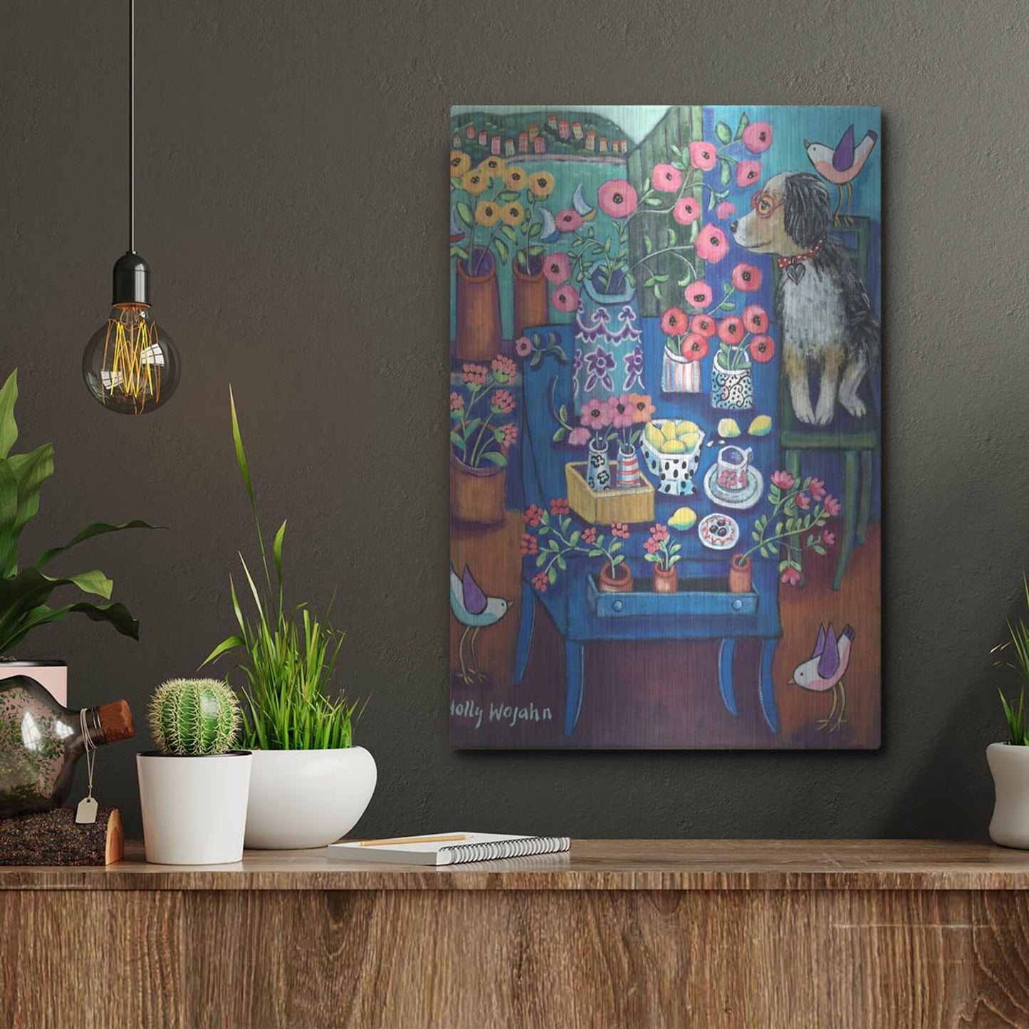 Luxe Metal Art 'A Lovely View' by Holly Wojhan, Metal Wall Art,12x16