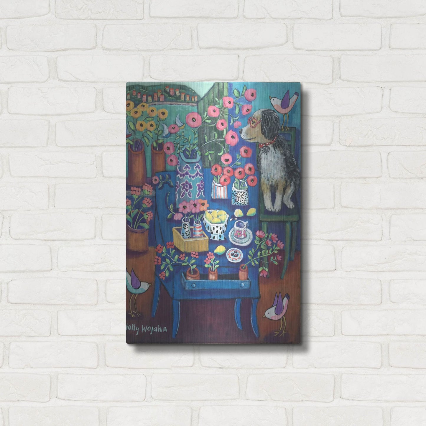 Luxe Metal Art 'A Lovely View' by Holly Wojhan, Metal Wall Art,16x24