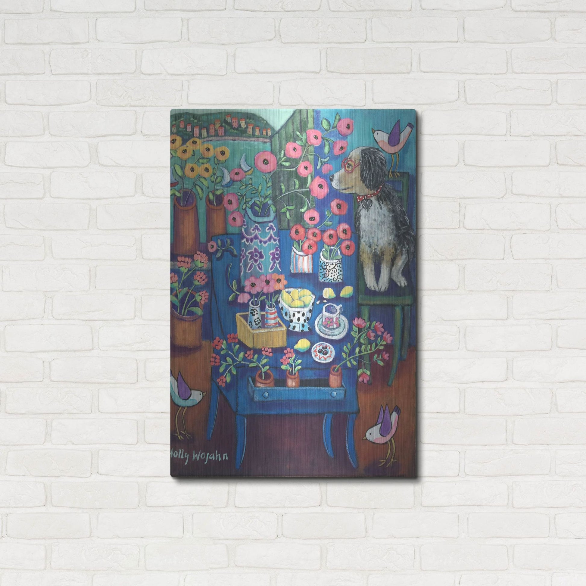 Luxe Metal Art 'A Lovely View' by Holly Wojhan, Metal Wall Art,24x36