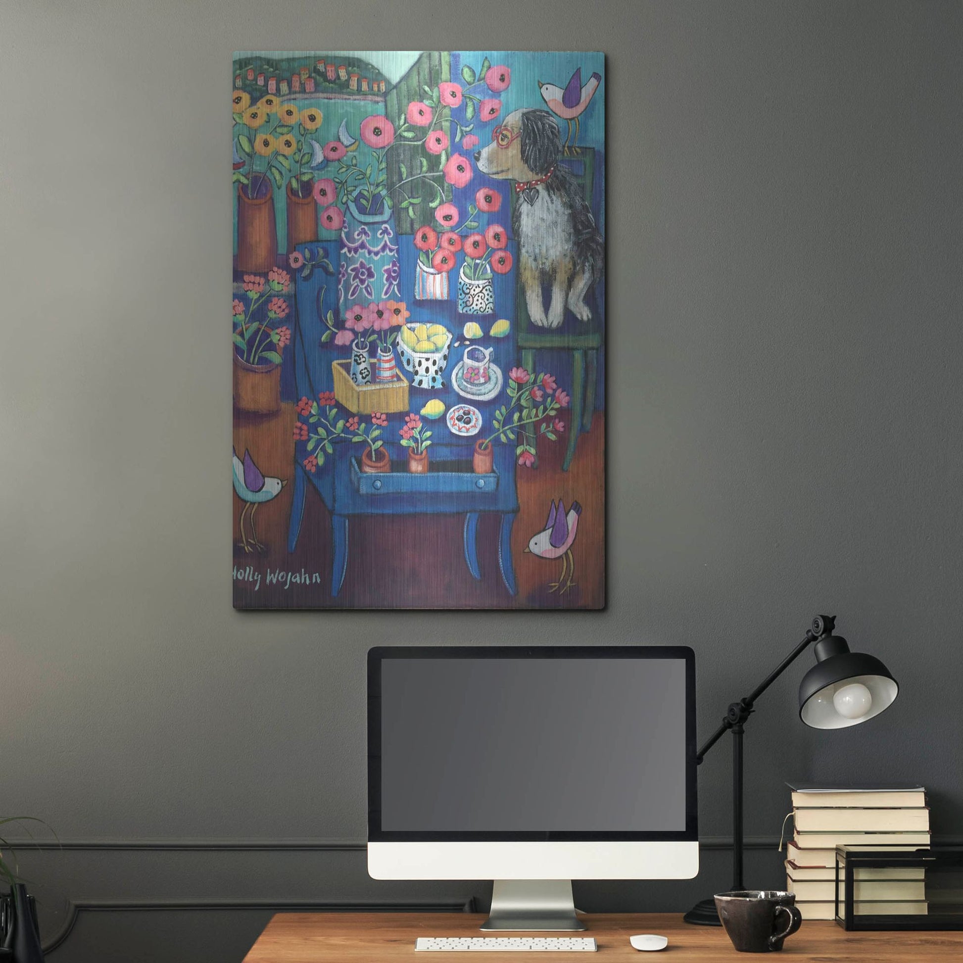 Luxe Metal Art 'A Lovely View' by Holly Wojhan, Metal Wall Art,24x36