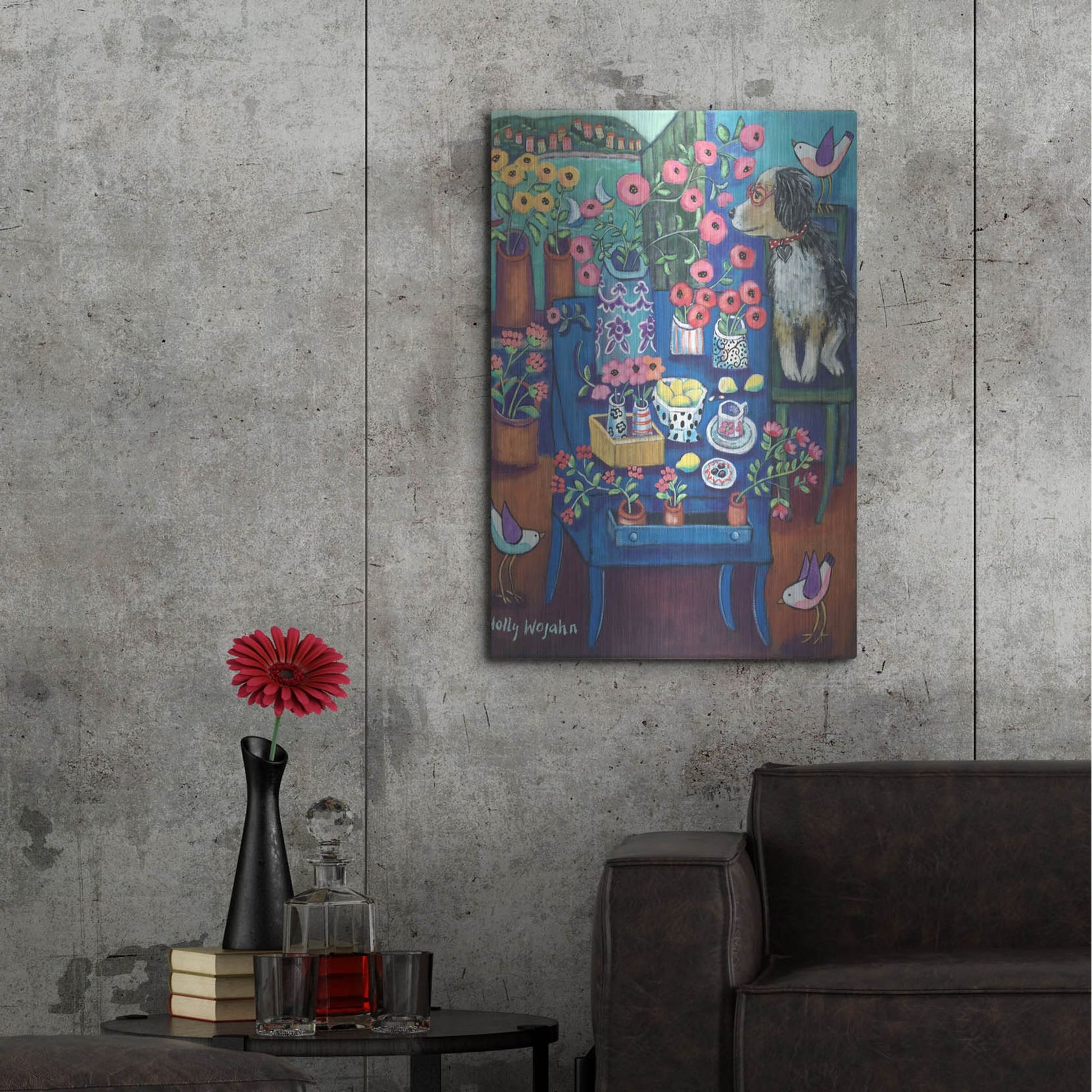 Luxe Metal Art 'A Lovely View' by Holly Wojhan, Metal Wall Art,24x36