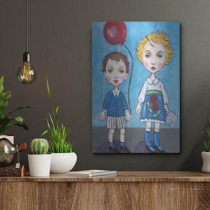 Luxe Metal Art 'The Red Balloon' by Holly Wojhan, Metal Wall Art,12x16