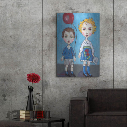 Luxe Metal Art 'The Red Balloon' by Holly Wojhan, Metal Wall Art,24x36