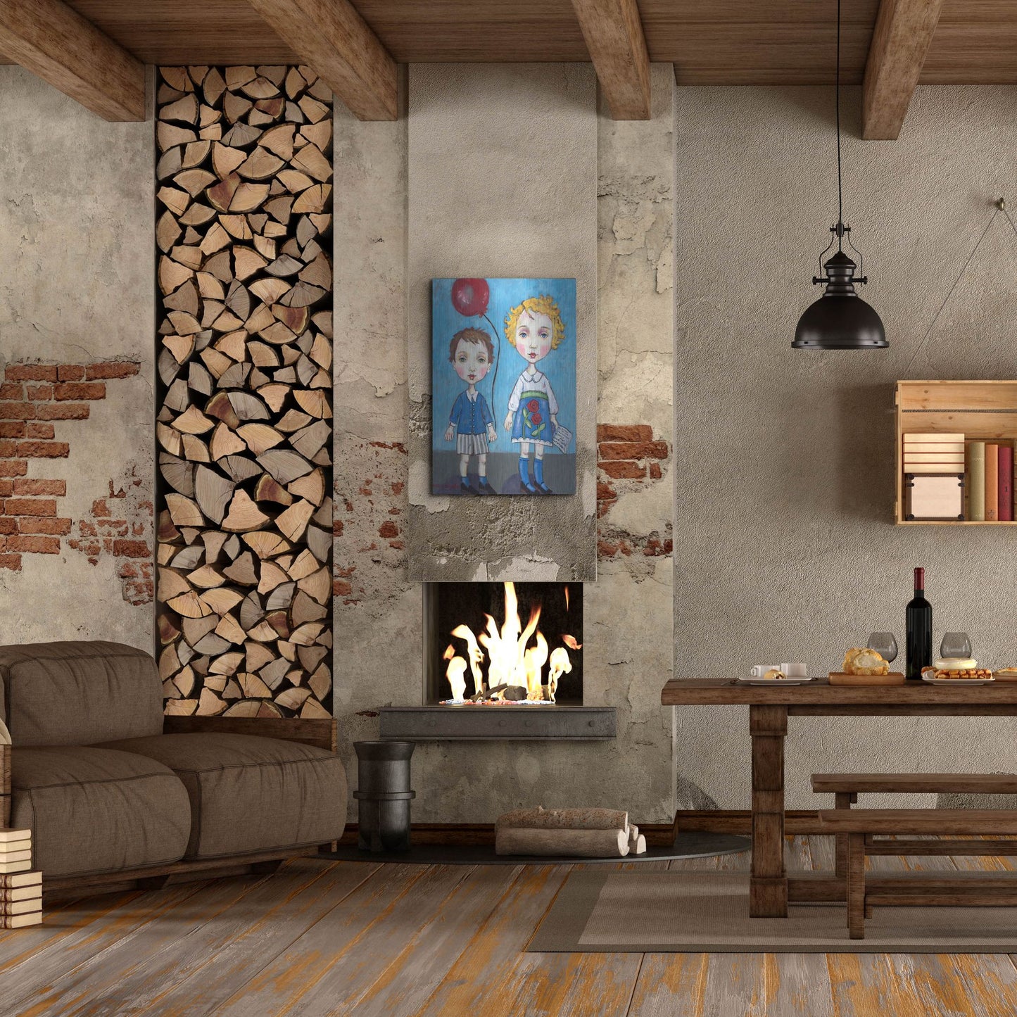 Luxe Metal Art 'The Red Balloon' by Holly Wojhan, Metal Wall Art,24x36