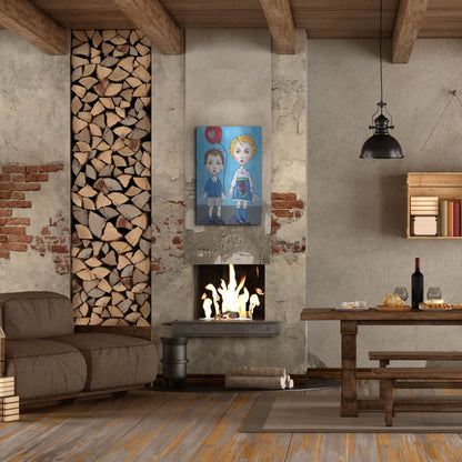 Luxe Metal Art 'The Red Balloon' by Holly Wojhan, Metal Wall Art,24x36