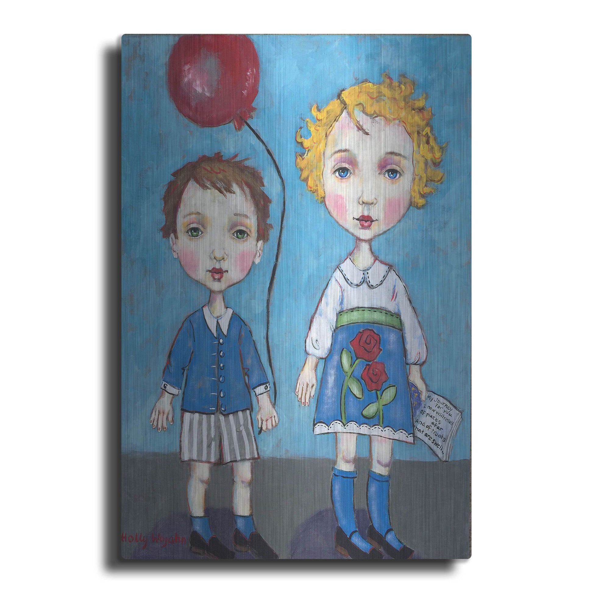 Luxe Metal Art 'The Red Balloon' by Holly Wojhan, Metal Wall Art