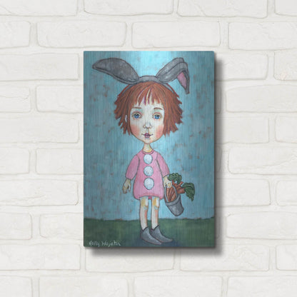 Luxe Metal Art 'Carrot Top' by Holly Wojhan, Metal Wall Art,12x16