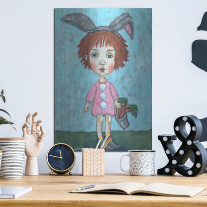 Luxe Metal Art 'Carrot Top' by Holly Wojhan, Metal Wall Art,12x16