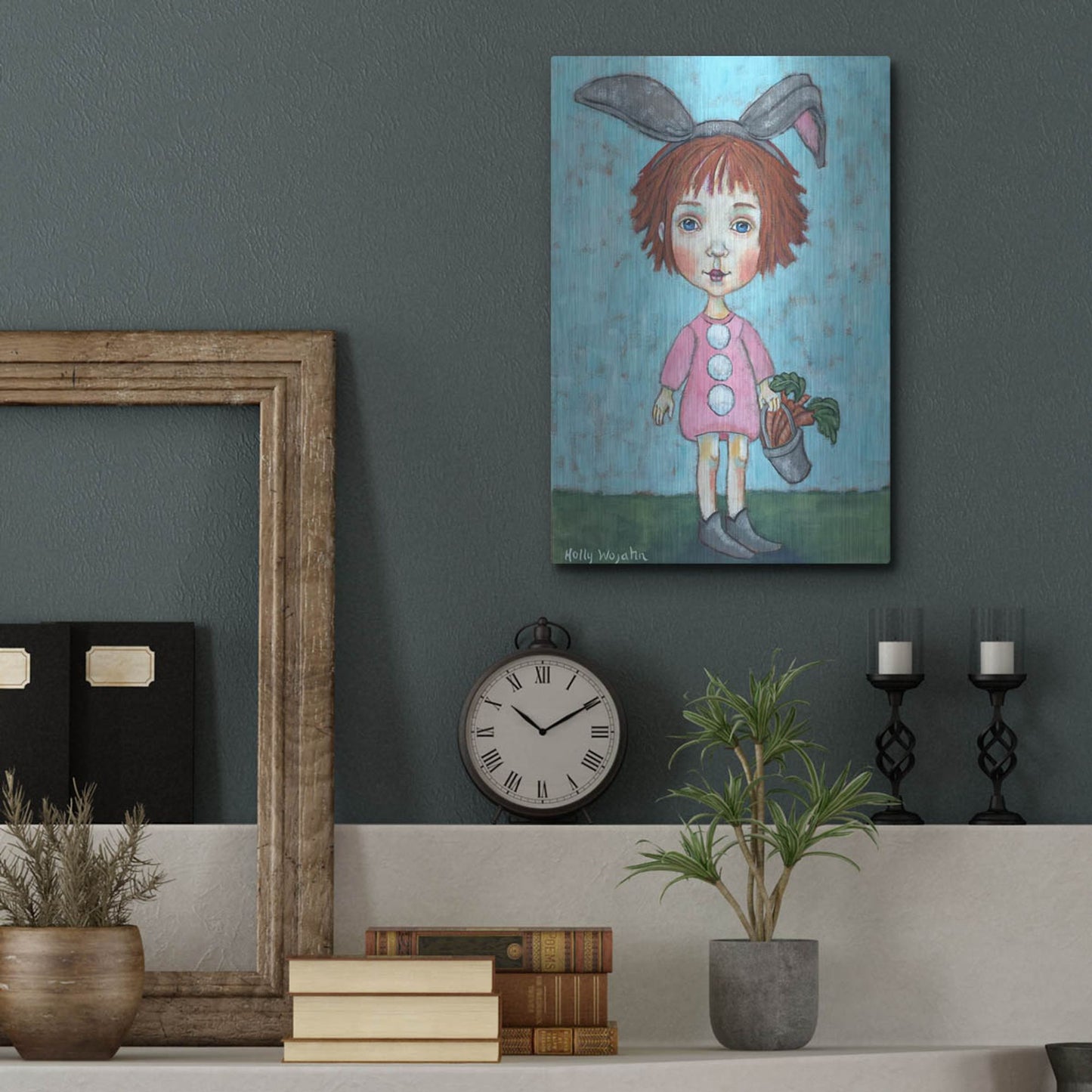 Luxe Metal Art 'Carrot Top' by Holly Wojhan, Metal Wall Art,12x16