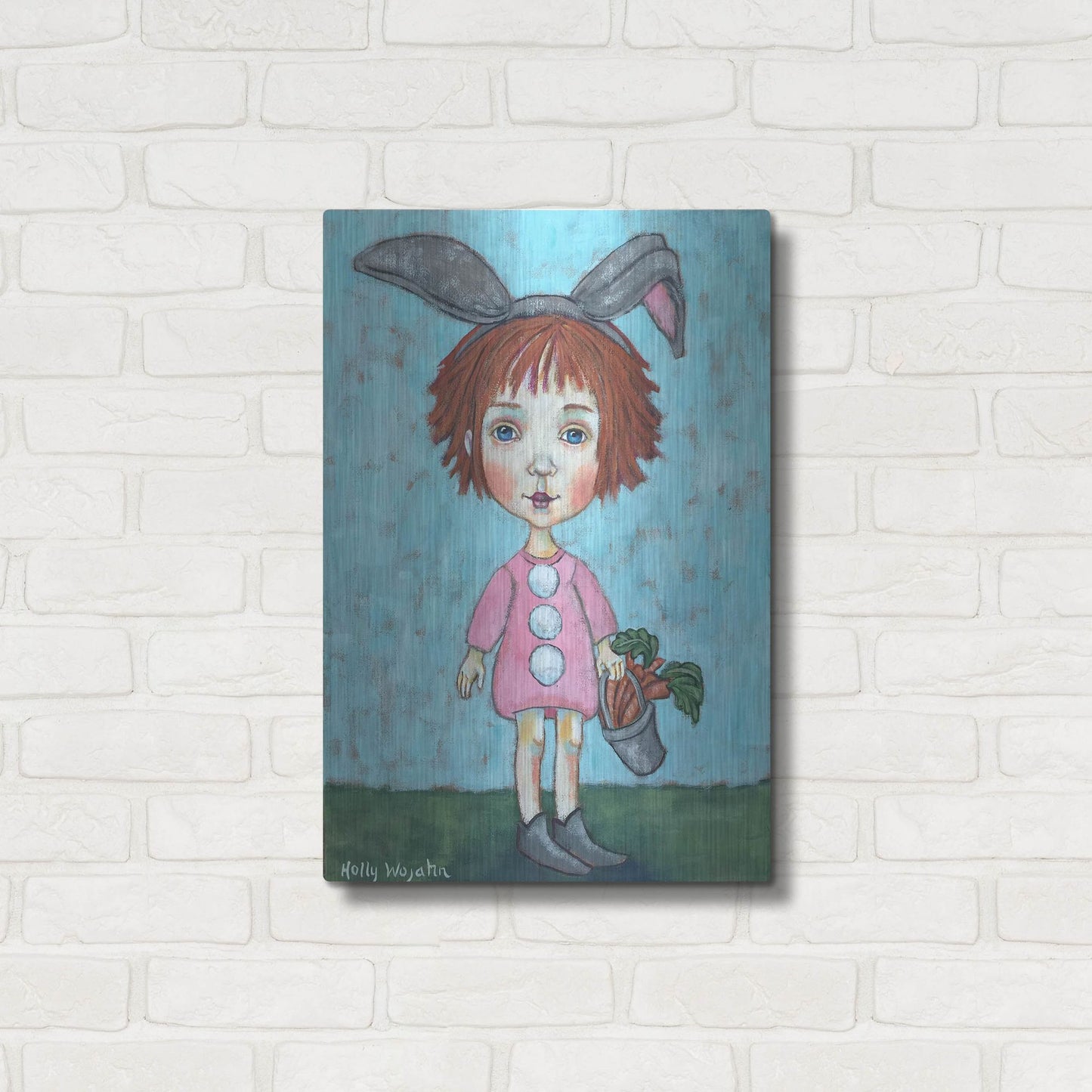 Luxe Metal Art 'Carrot Top' by Holly Wojhan, Metal Wall Art,16x24