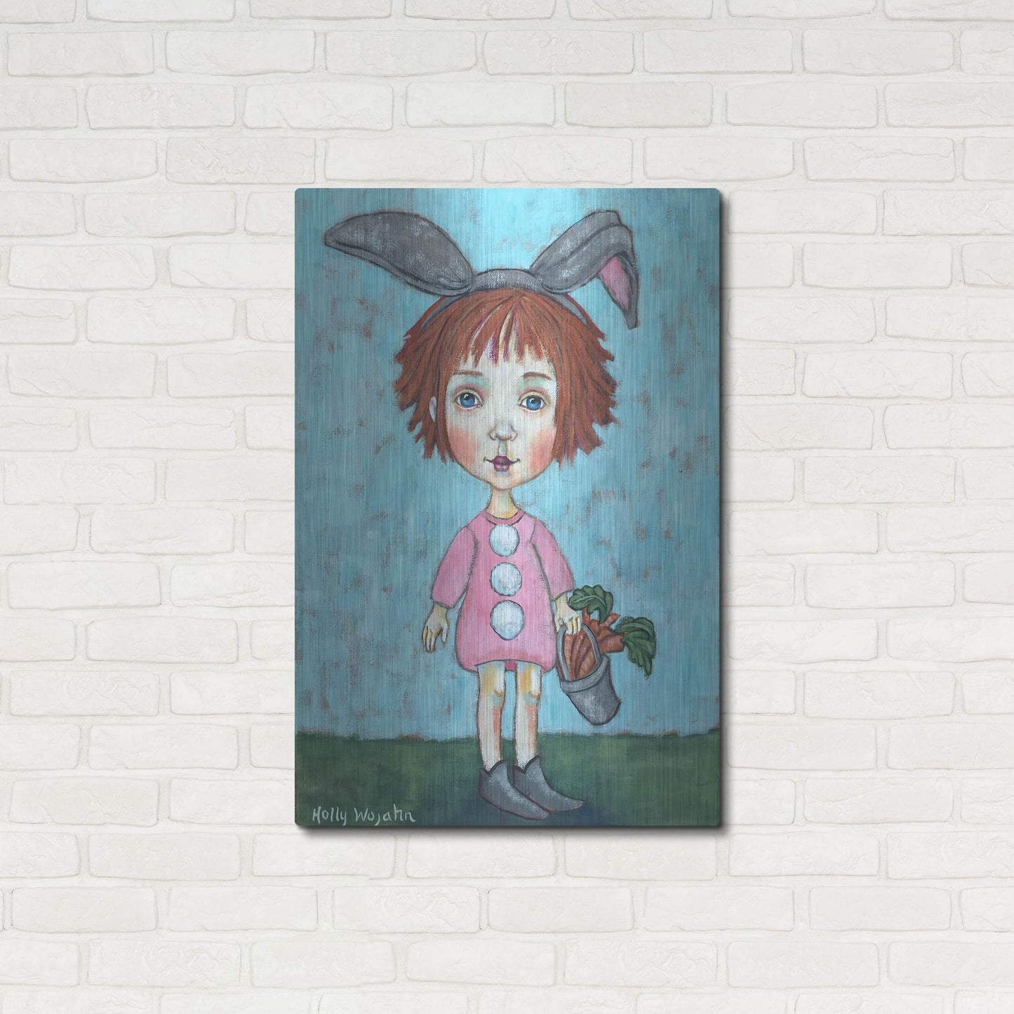 Luxe Metal Art 'Carrot Top' by Holly Wojhan, Metal Wall Art,24x36