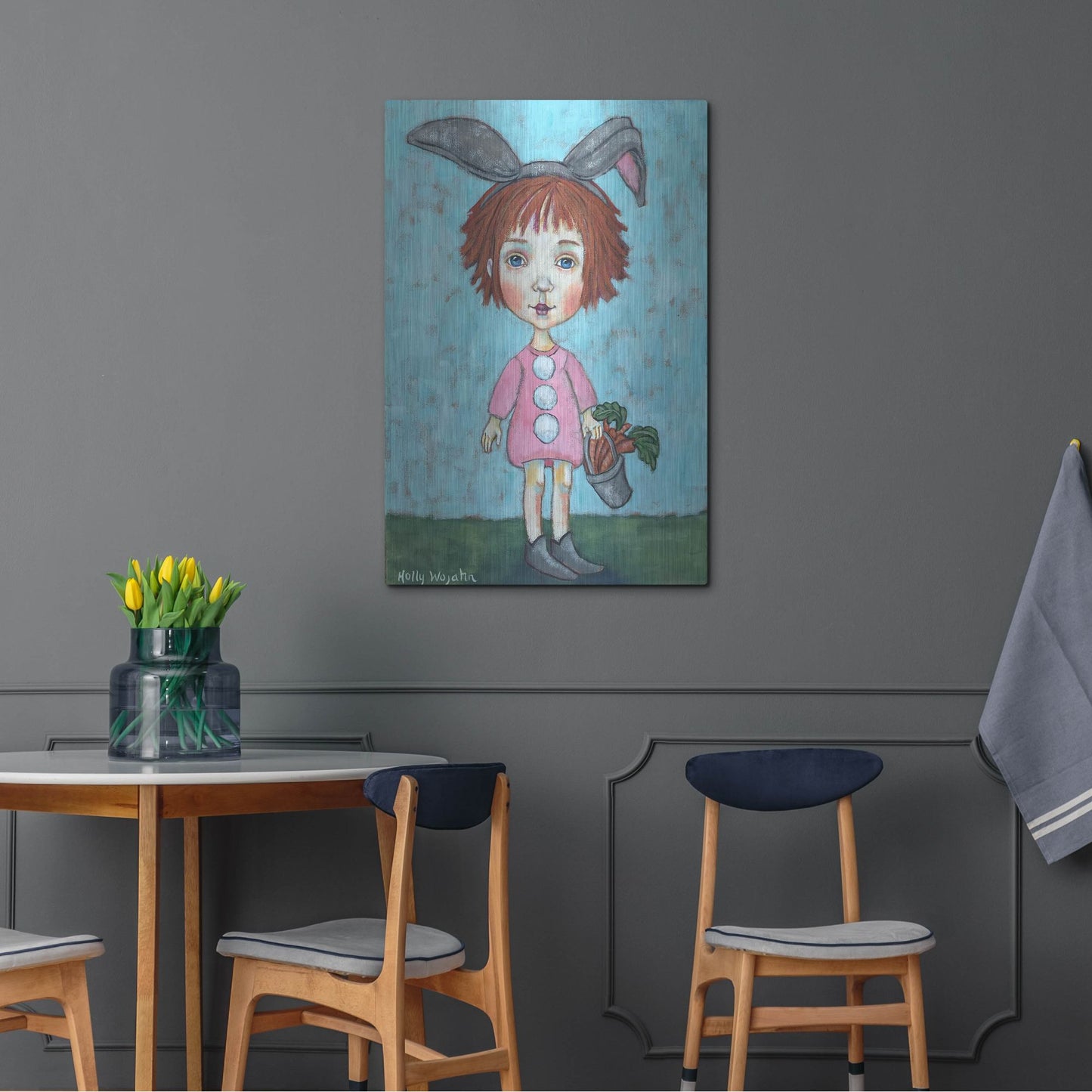 Luxe Metal Art 'Carrot Top' by Holly Wojhan, Metal Wall Art,24x36