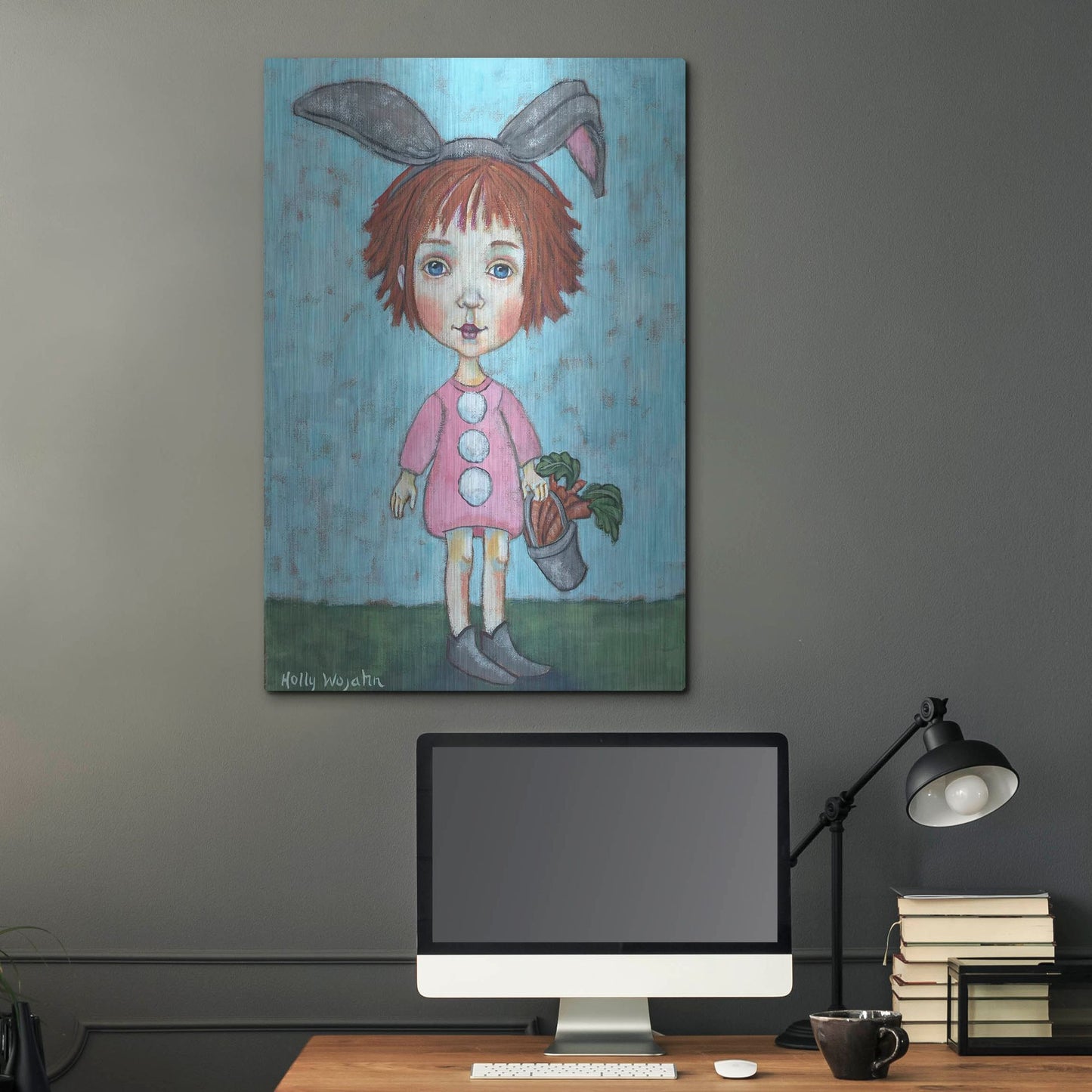 Luxe Metal Art 'Carrot Top' by Holly Wojhan, Metal Wall Art,24x36