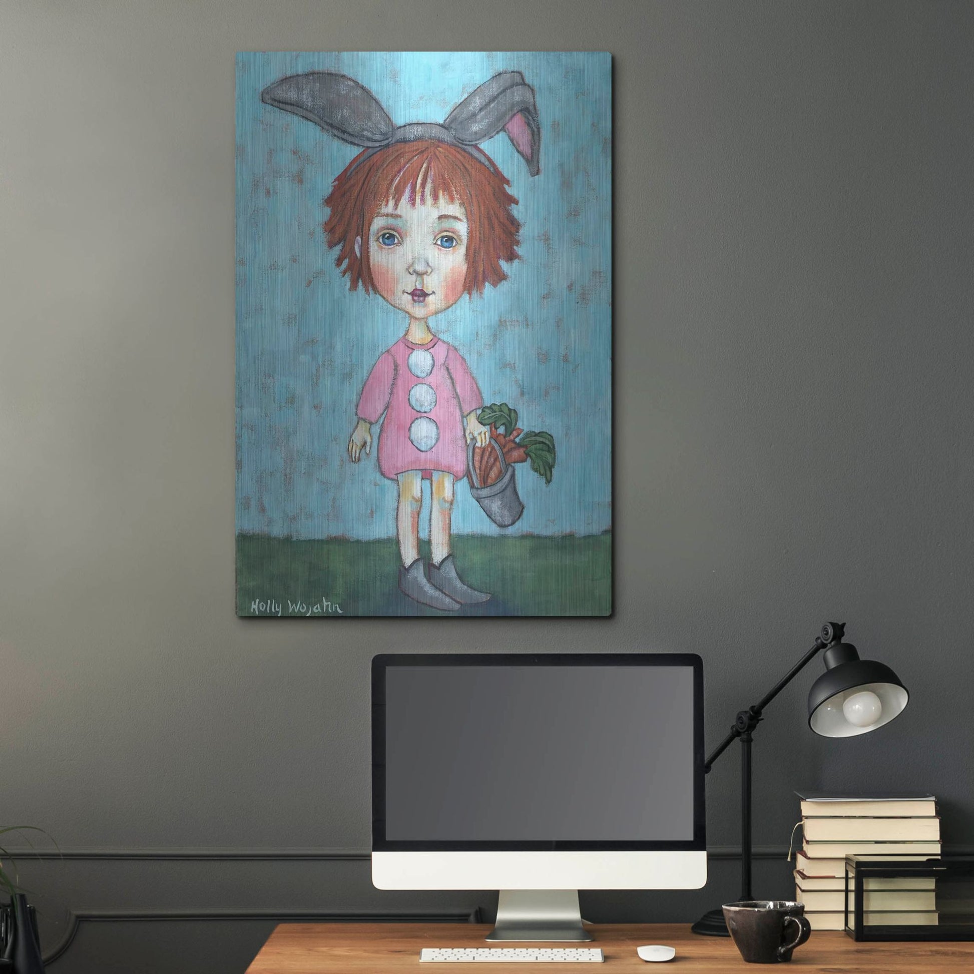 Luxe Metal Art 'Carrot Top' by Holly Wojhan, Metal Wall Art,24x36