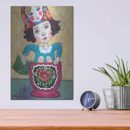 Luxe Metal Art 'A Little Russian Literature' by Holly Wojhan, Metal Wall Art,12x16