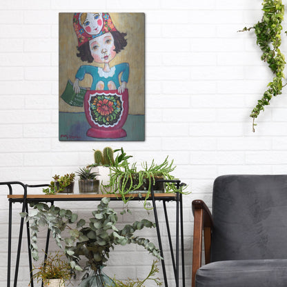 Luxe Metal Art 'A Little Russian Literature' by Holly Wojhan, Metal Wall Art,12x16