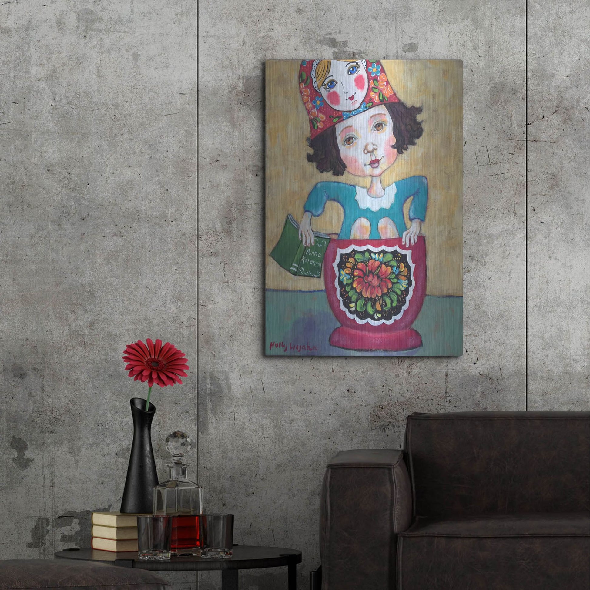 Luxe Metal Art 'A Little Russian Literature' by Holly Wojhan, Metal Wall Art,24x36