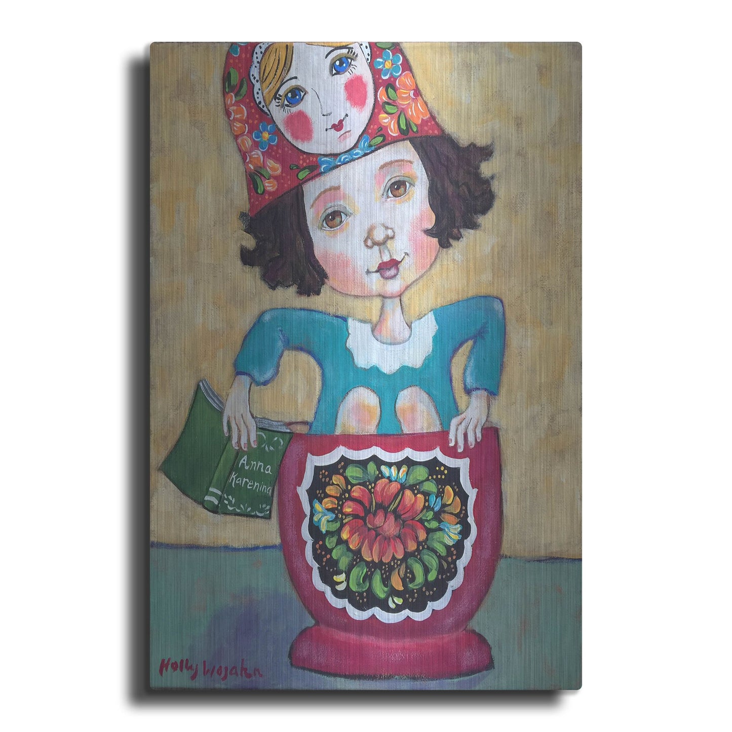 Luxe Metal Art 'A Little Russian Literature' by Holly Wojhan, Metal Wall Art