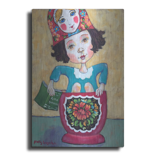 Luxe Metal Art 'A Little Russian Literature' by Holly Wojhan, Metal Wall Art