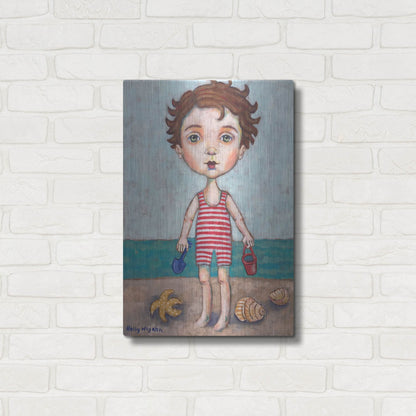 Luxe Metal Art 'Beach Boy' by Holly Wojhan, Metal Wall Art,16x24