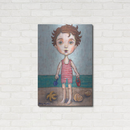 Luxe Metal Art 'Beach Boy' by Holly Wojhan, Metal Wall Art,24x36