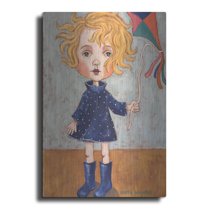Luxe Metal Art 'Windy With Wellies' by Holly Wojhan, Metal Wall Art